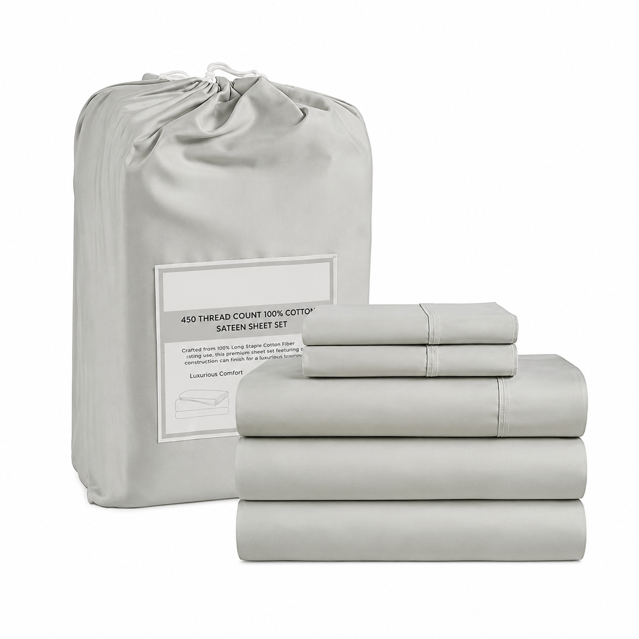 Lightweight Bed Sheet Set With Deep Pocket Fitted Sheet And 2 Pillowcases