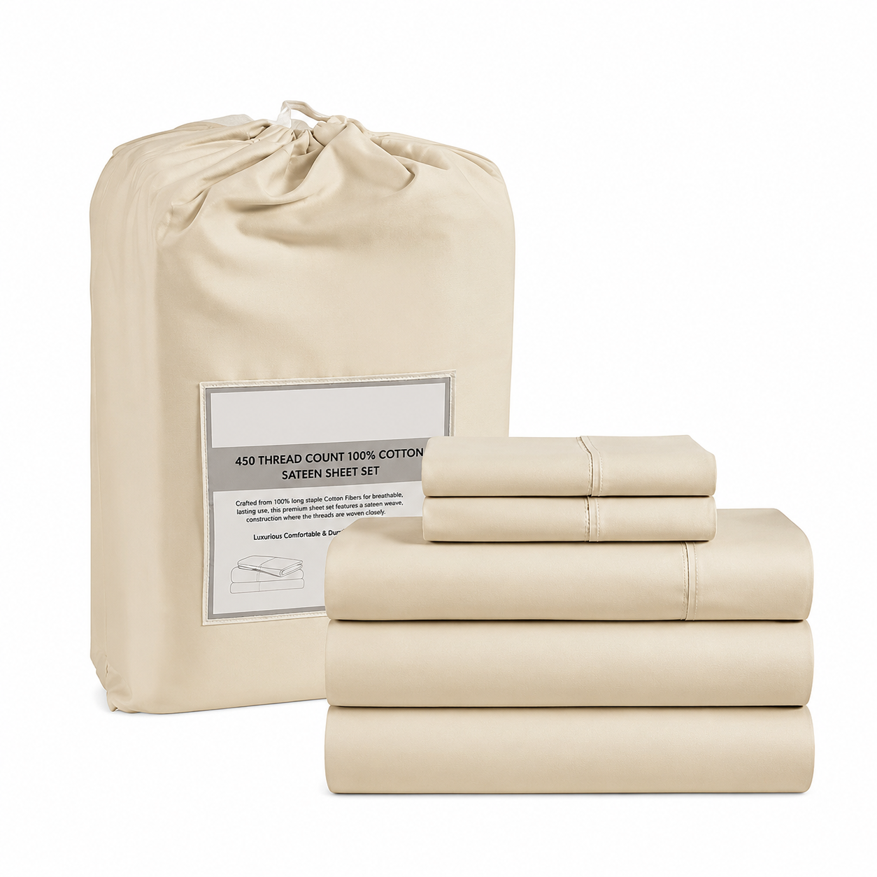Lightweight Bed Sheet Set With Deep Pocket Fitted Sheet And 2 Pillowcases