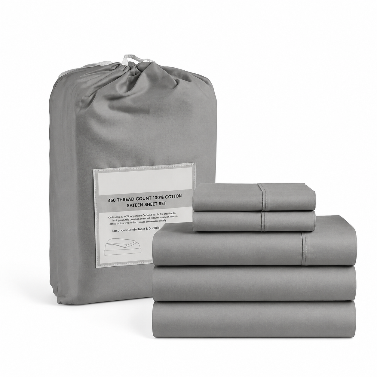 Lightweight Bed Sheet Set With Deep Pocket Fitted Sheet And 2 Pillowcases