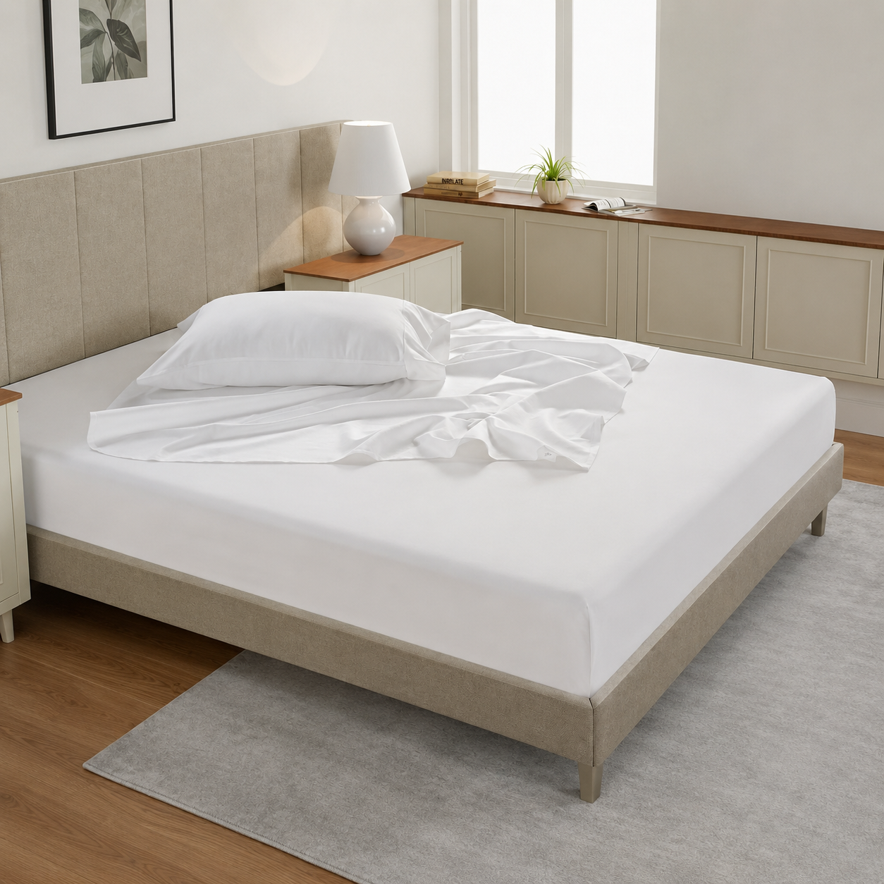 Lightweight Bed Sheet Set With Deep Pocket Fitted Sheet And 2 Pillowcases