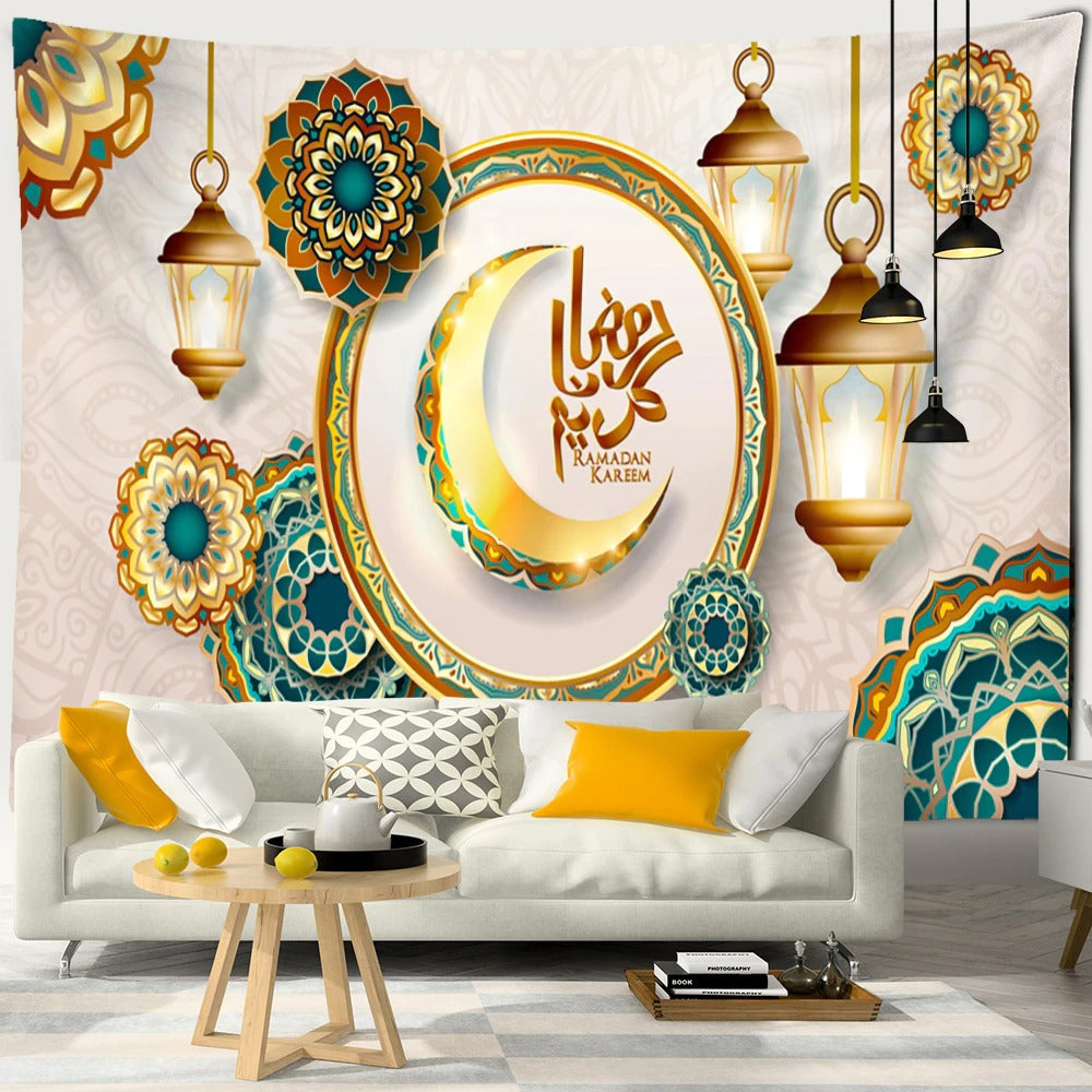 Islamic Ramadan Lantern Tapestry Wall Hanging Tapis Cloth