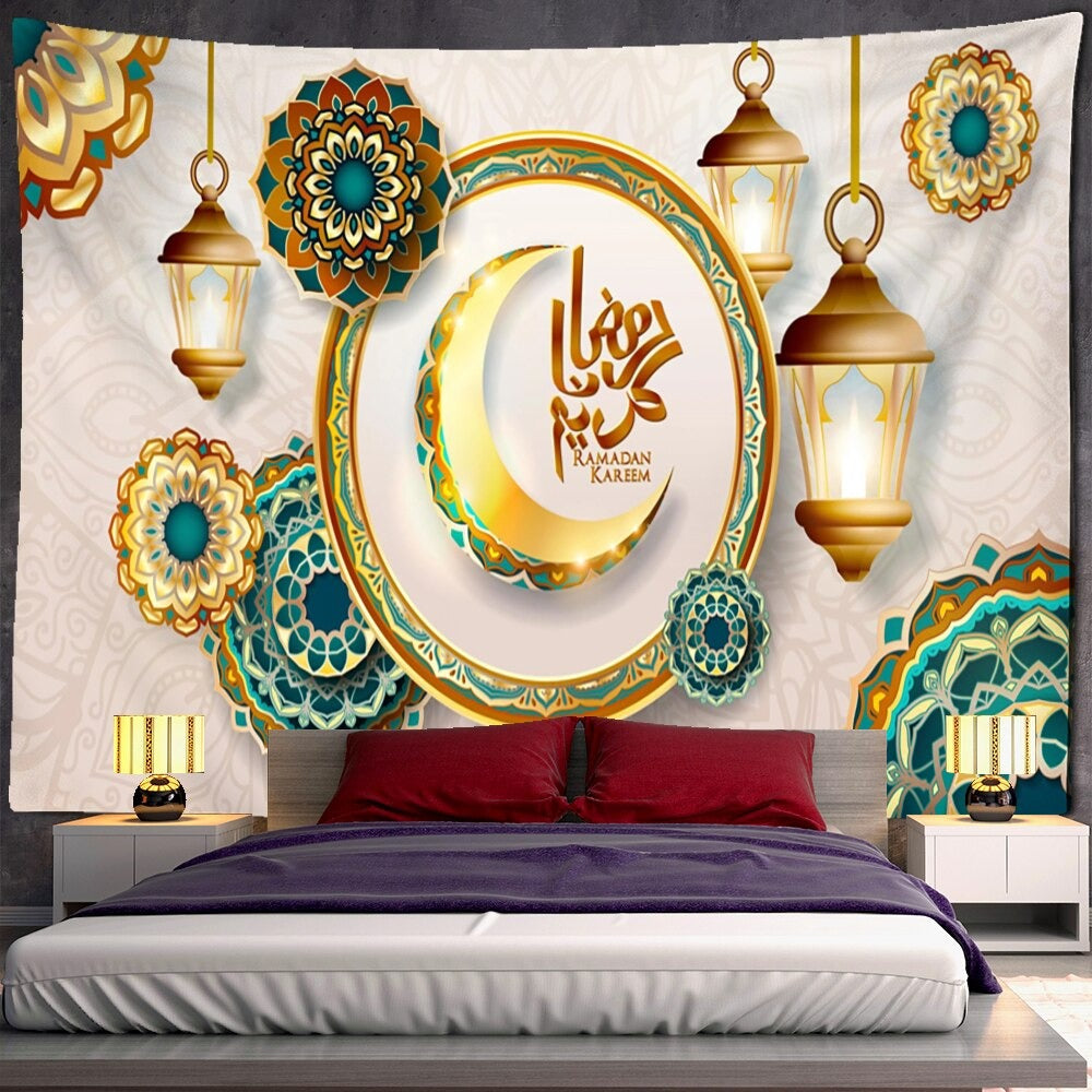 Islamic Ramadan Lantern Tapestry Wall Hanging Tapis Cloth
