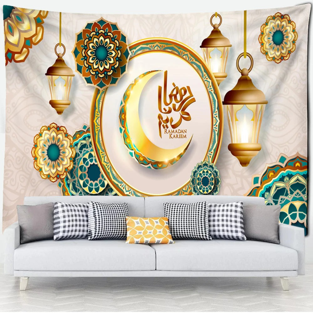 Islamic Ramadan Lantern Tapestry Wall Hanging Tapis Cloth