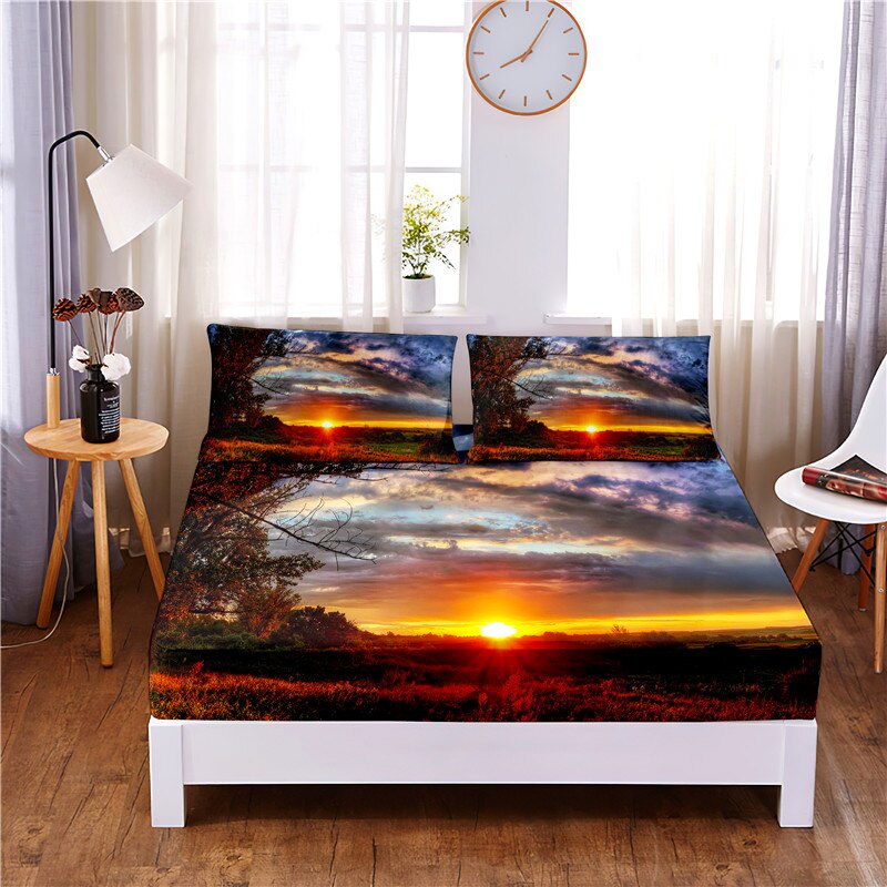 Setting Sun Digital Printed 3pc Polyester Bedding Set
