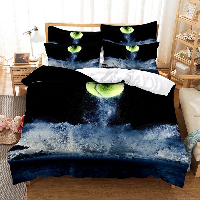 Ball In Dust Print Bed Flat Bedding Set