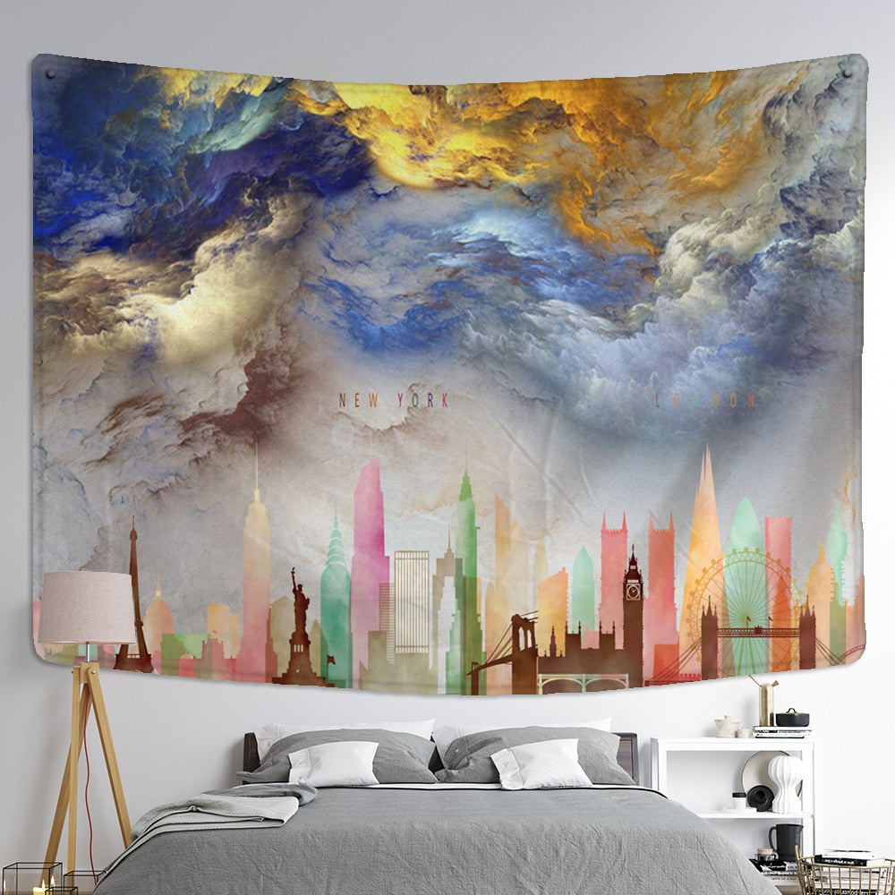 Colorful Clouds Tapestry Wall Hanging Tapis Cloth