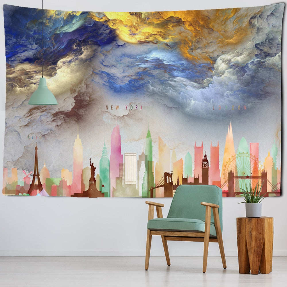 Colorful Clouds Tapestry Wall Hanging Tapis Cloth