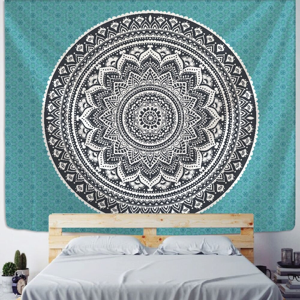 Blue Bohemian Tapestry Wall Hanging Tapis Cloth