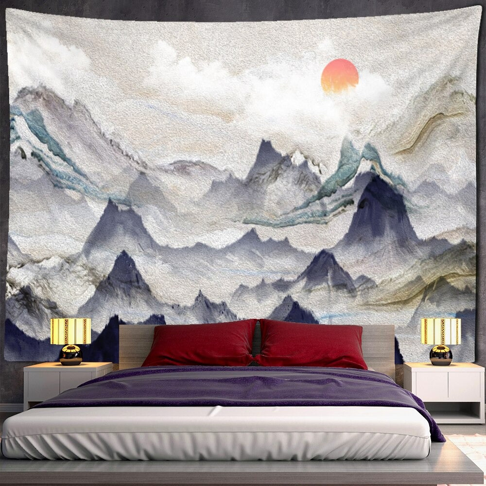 Moon Night View Tapestry Wall Hanging Tapis Cloth