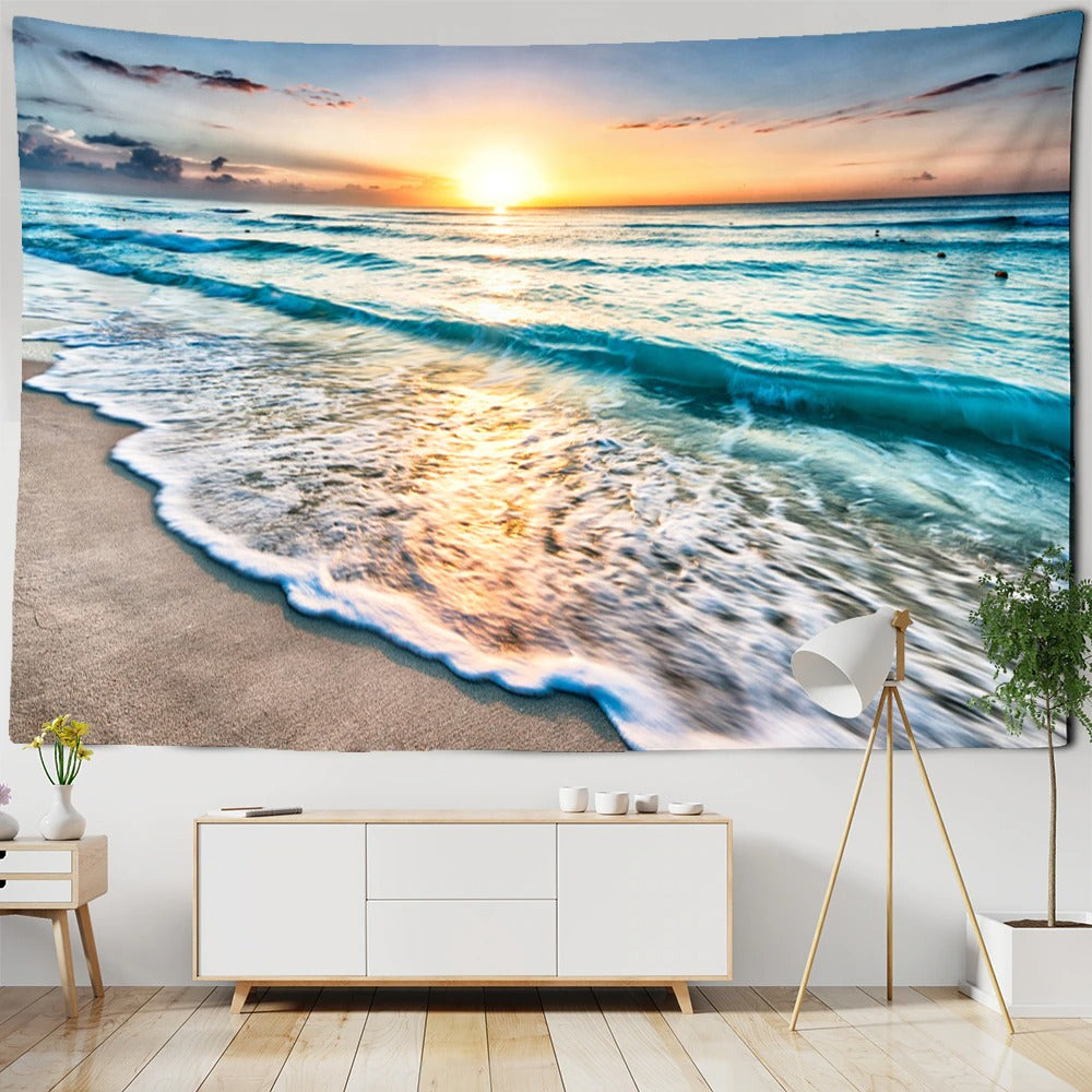 Sea View Castle Tapestry Wall Hanging Tapis Cloth