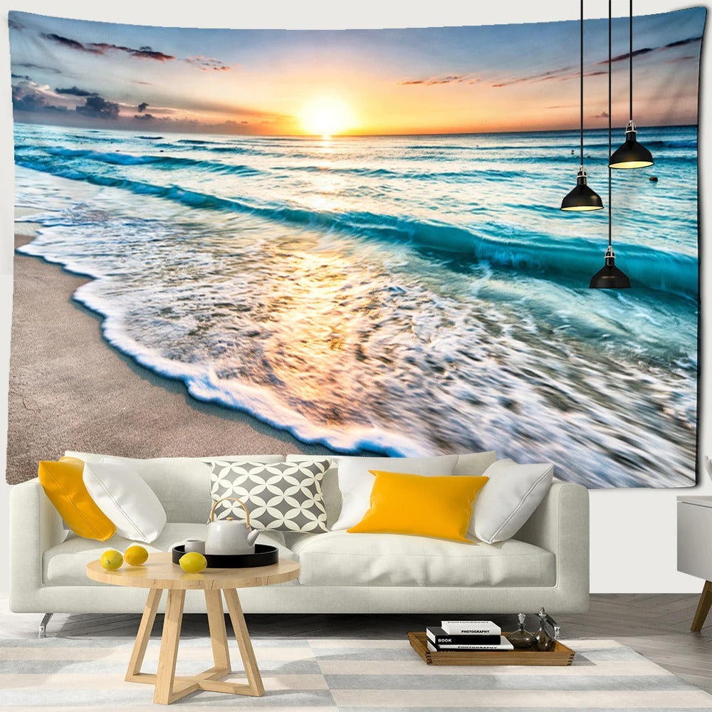 Sea View Castle Tapestry Wall Hanging Tapis Cloth