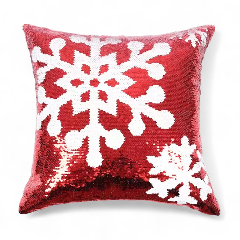 Christmas Sequin Deer And Snowflake Decorative Cushion CoverChristmas Sequin Deer And Snowflake Decorative Cushion Cover - Image 3
