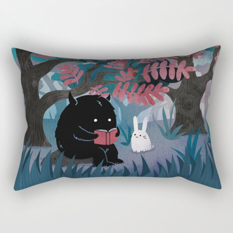 Leaves Printed Rectangular Pillow Cover