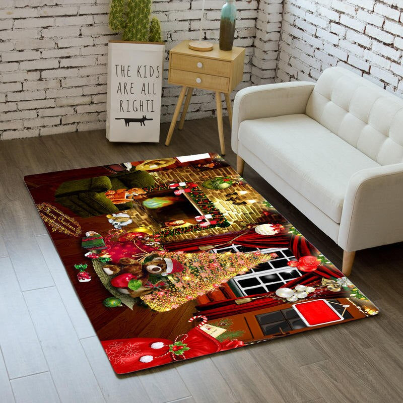 The Anti-Skid Christmas Printed Floor Mat For Home