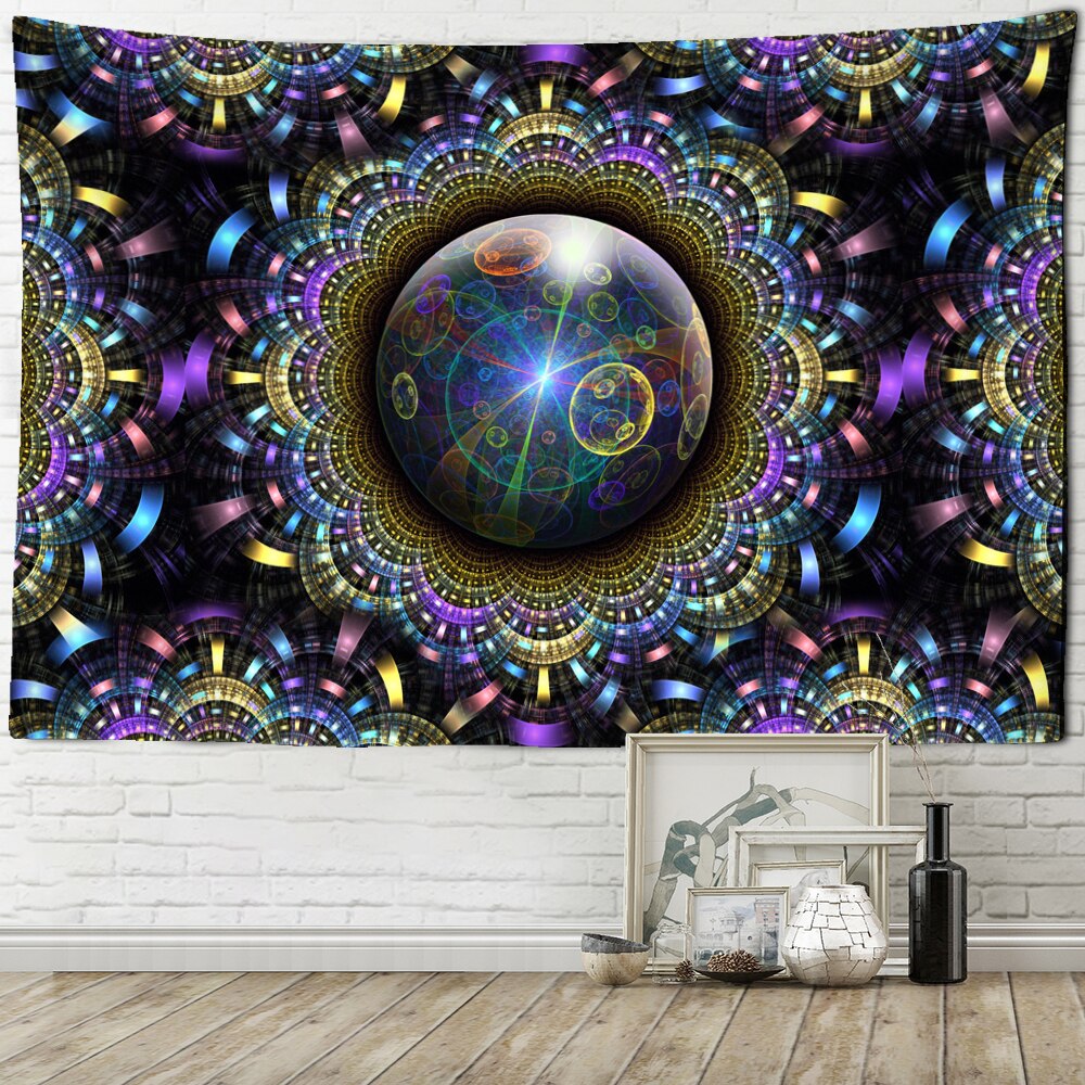 Psychedelic Indian Mandala Tapestry Wall Hanging Tapis Cloth