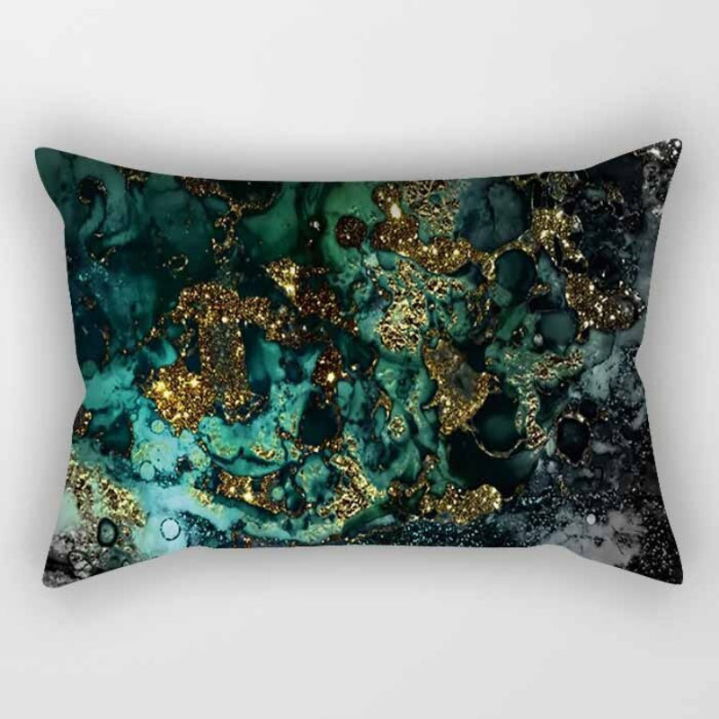 Marble Finish Printed Rectangular Pillow Cover