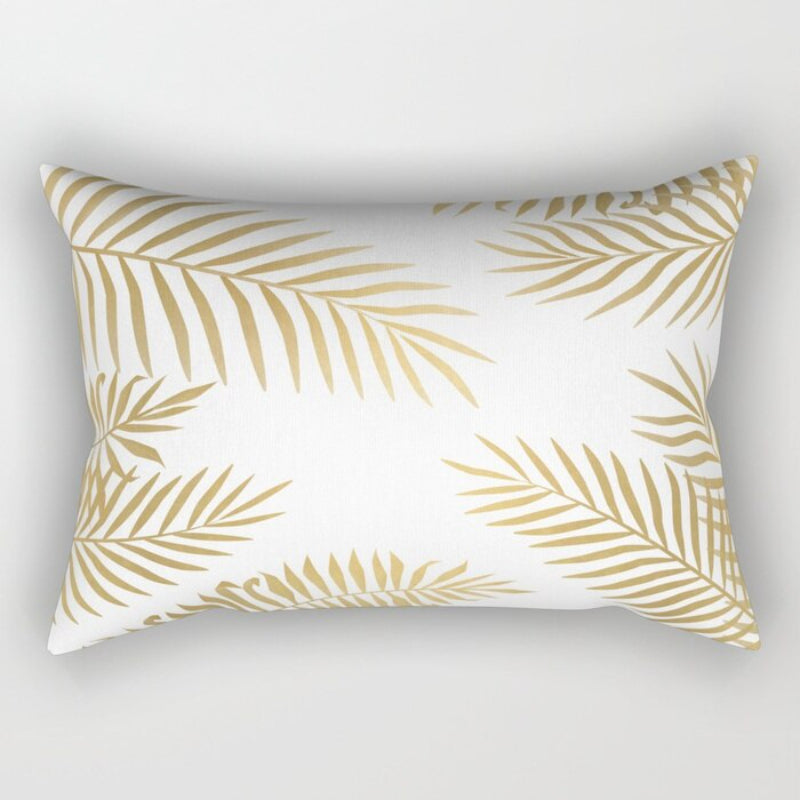 Leaves Printed Rectangular Pillow Cover