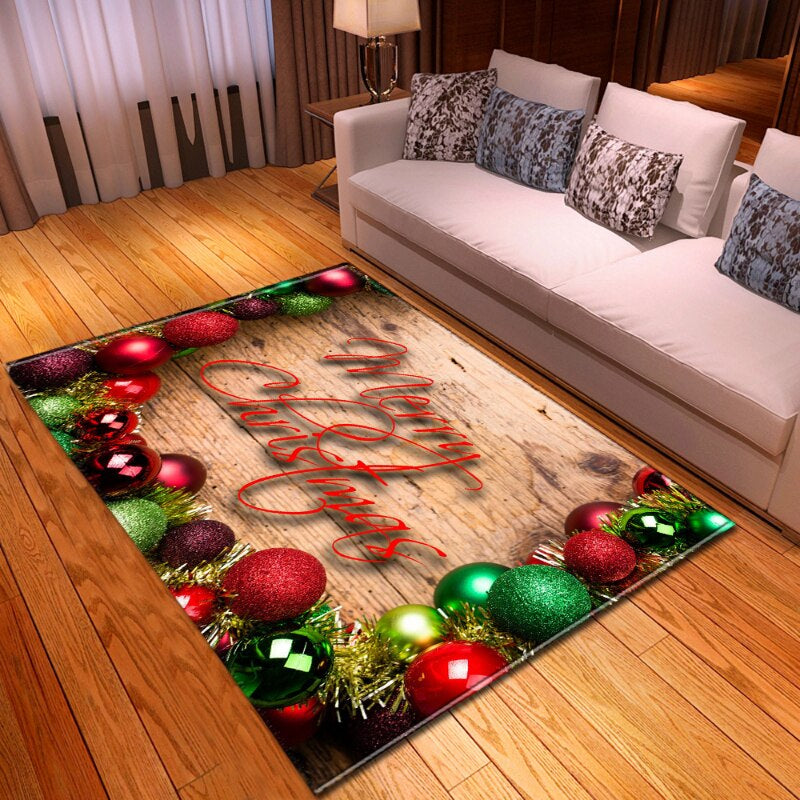 Non-Skid Christmas Printed Floor Rug For Home