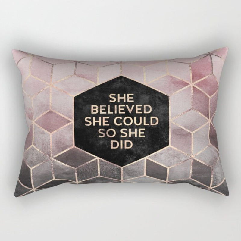 Geometric Printed Rectangular Pillow Cover