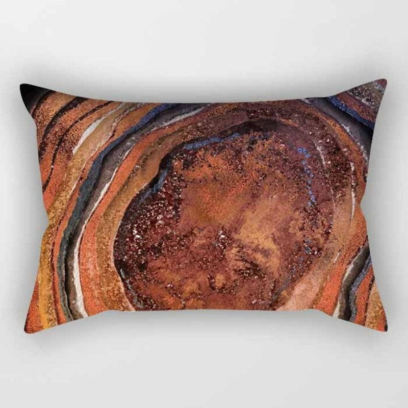 Marble Finish Printed Rectangular Pillow Cover