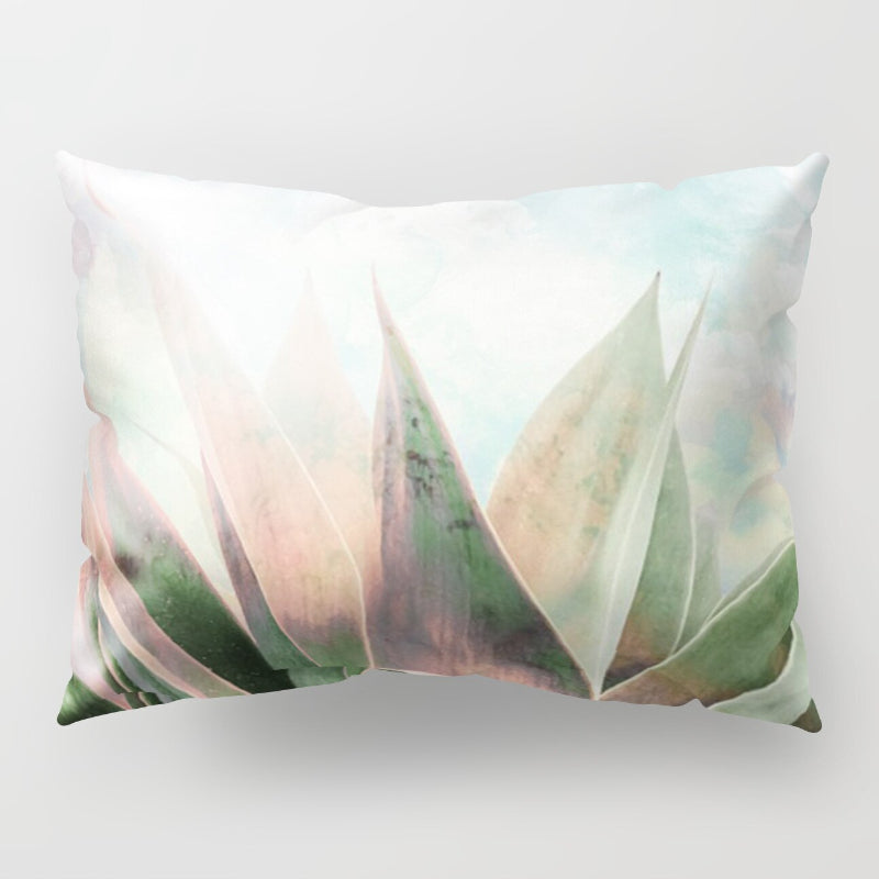 Botanical Leaves Printed Rectangular Pillow Cover