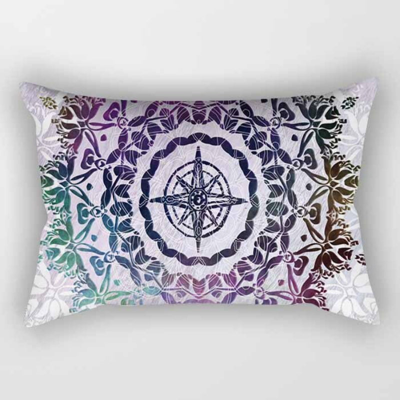 Floral Mandala Printed Rectangular Pillow Cover
