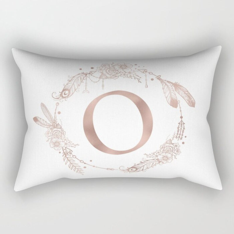 Letter Art Printed Rectangular Pillow Cover