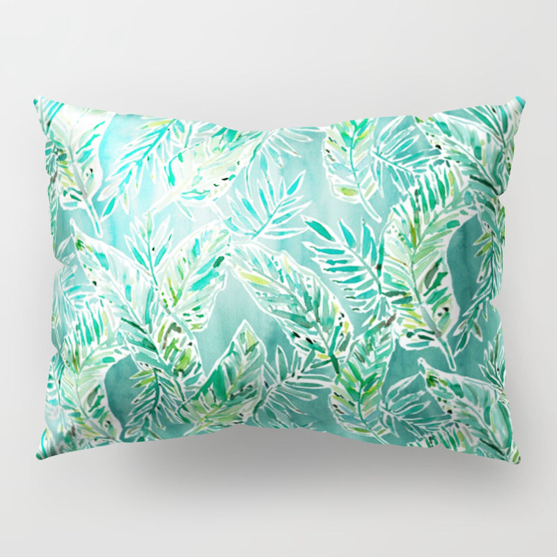 Botanical Leaves Printed Rectangular Pillow Cover