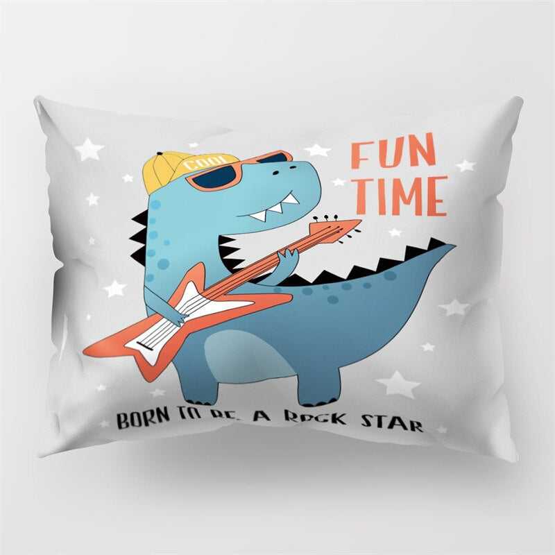 Cartoon Dinosaur Printed Rectangular Pillow Cover