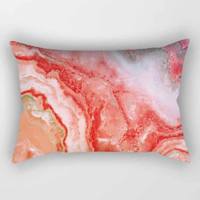 Marble Finish Printed Rectangular Pillow Cover