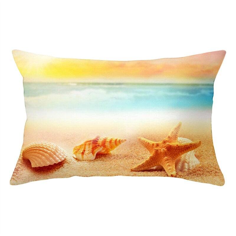 Beach Printed Rectangular Pillow Cover