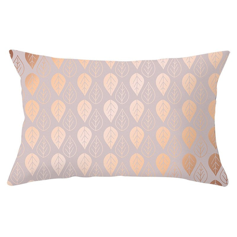 Pink Psychedelic Pattern Printed Rectangular Pillow Cover