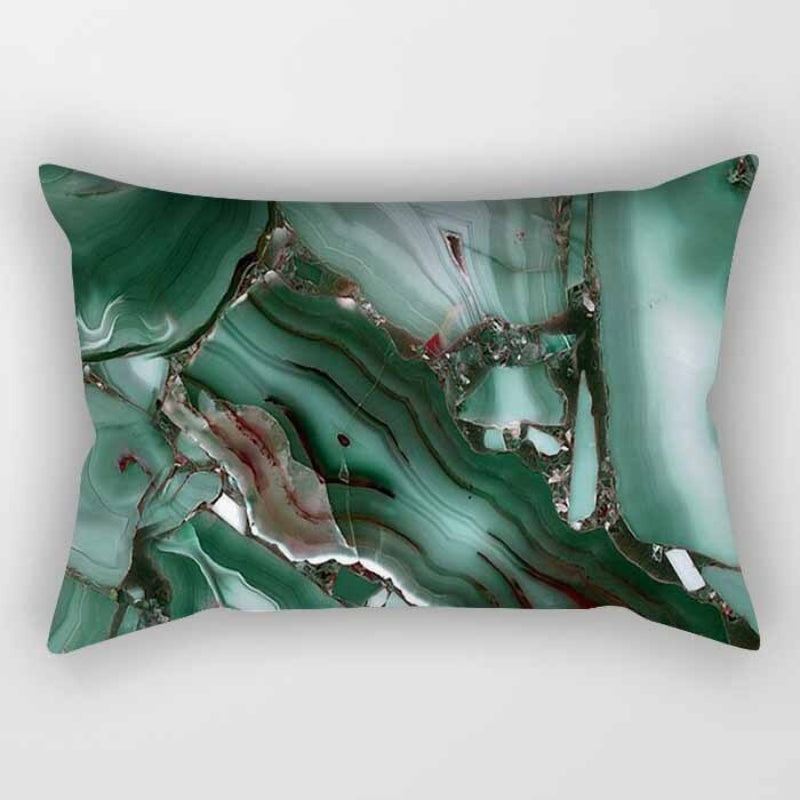 Marble Finish Printed Rectangular Pillow Cover