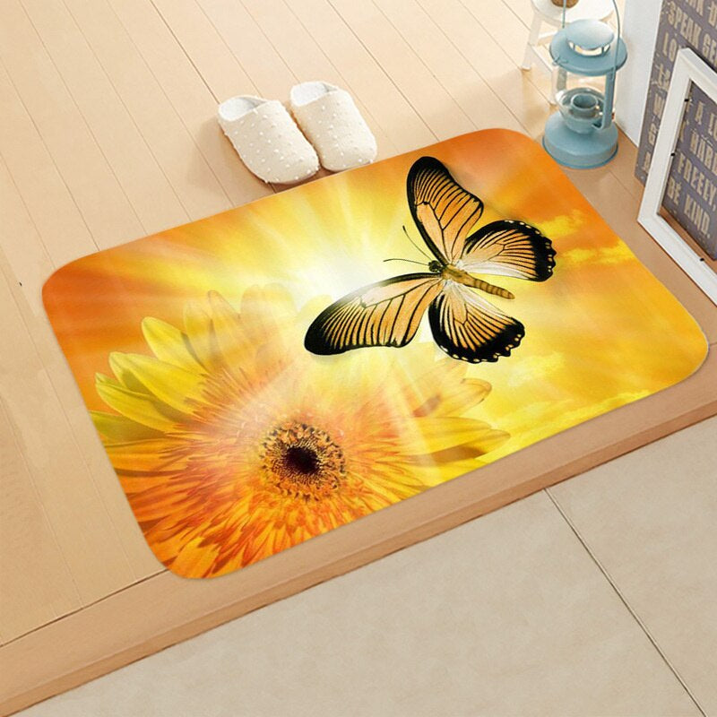 The Non-Skid Sunflower Printed Floor Mat