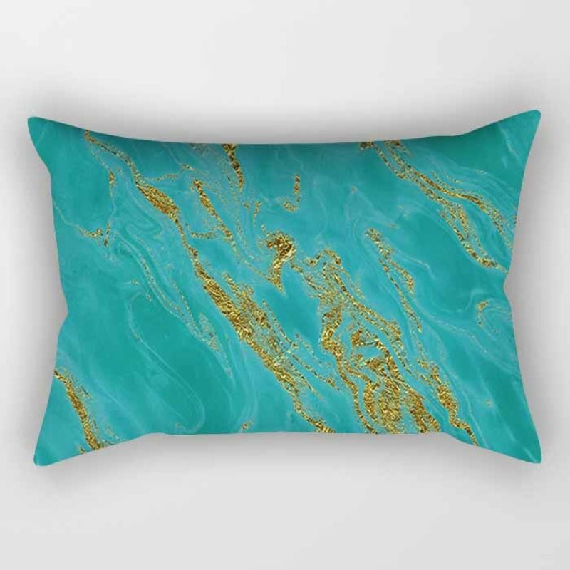 Marble Finish Printed Rectangular Pillow Cover