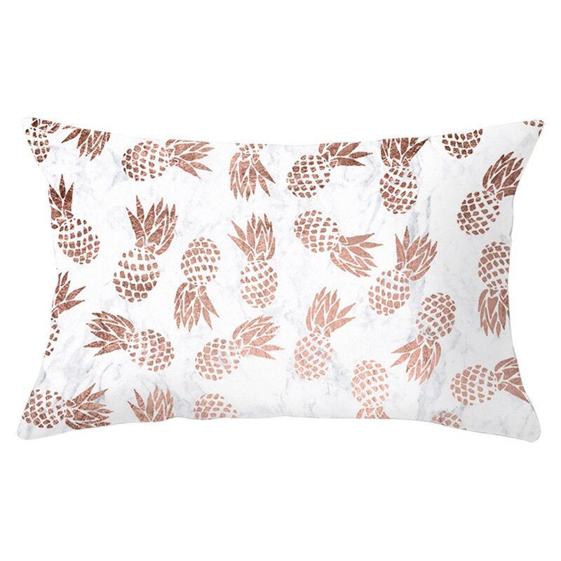 Pink Psychedelic Pattern Printed Rectangular Pillow Cover