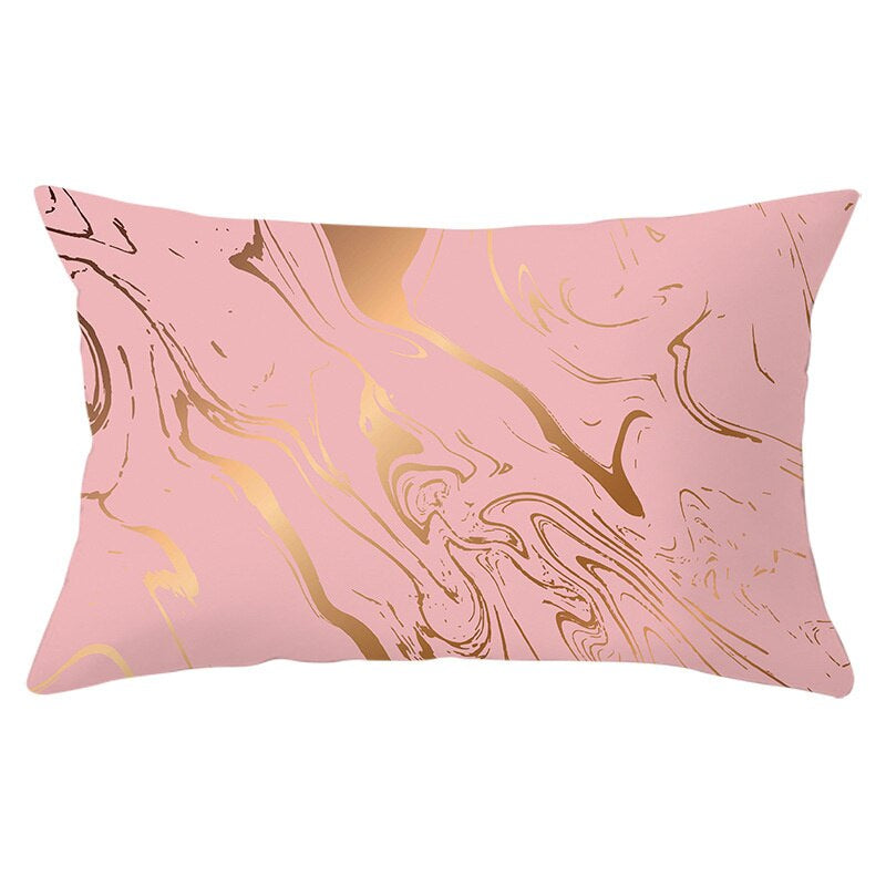 Pink Psychedelic Pattern Printed Rectangular Pillow Cover