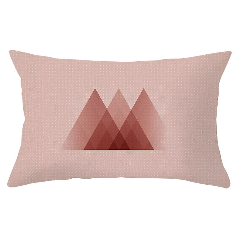 Pink Psychedelic Pattern Printed Rectangular Pillow Cover
