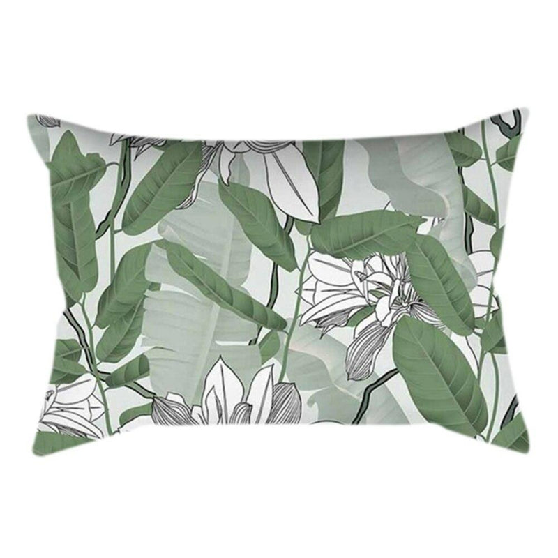Color Plant Leaf Printed Pillow Cover