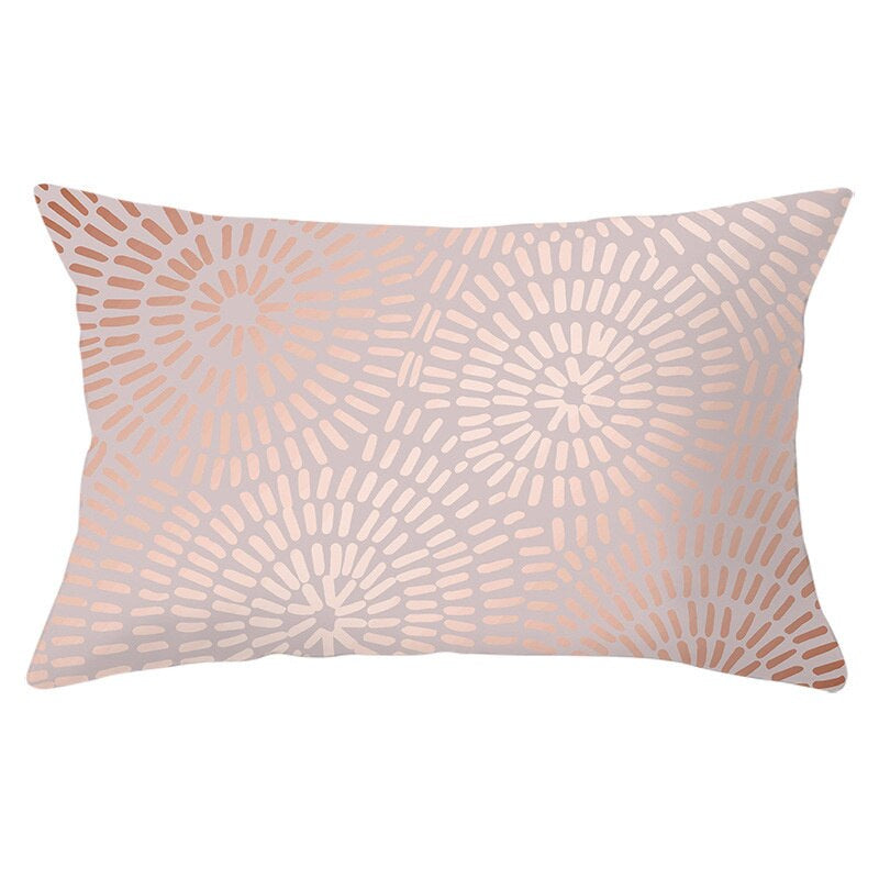 Pink Psychedelic Pattern Printed Rectangular Pillow Cover