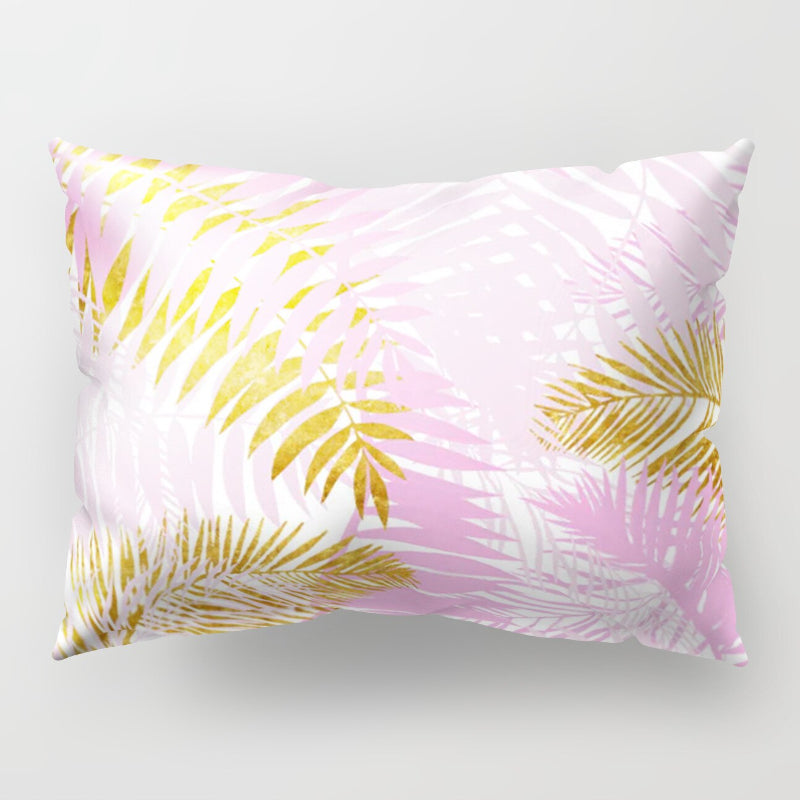 Botanical Leaves Printed Rectangular Pillow Cover