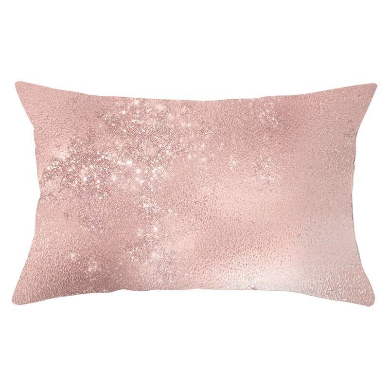 Pink Psychedelic Pattern Printed Rectangular Pillow Cover
