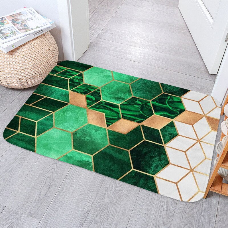 Anti-Skid Tiles Patterned Printed Floor Mat