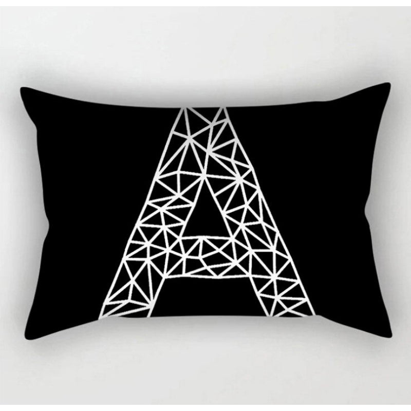 Monochrome Pattern Printed Rectangular Pillow Cover