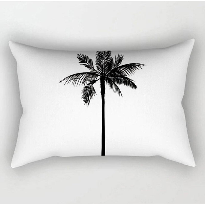 Monochrome Pattern Printed Rectangular Pillow Cover