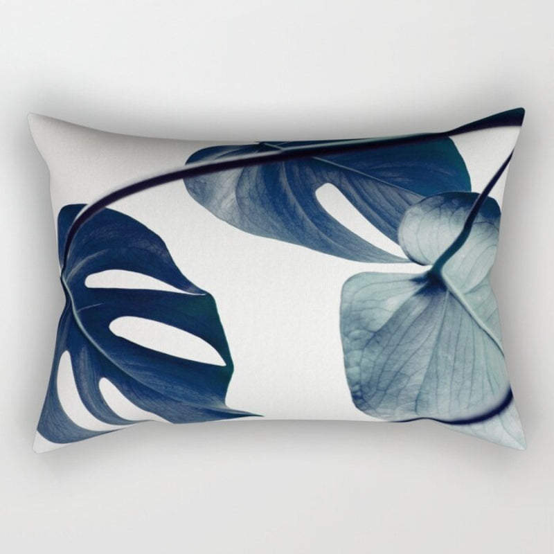 Leaves Printed Rectangular Pillow Cover