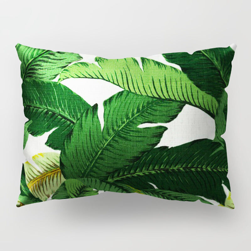 Botanical Leaves Printed Rectangular Pillow Cover