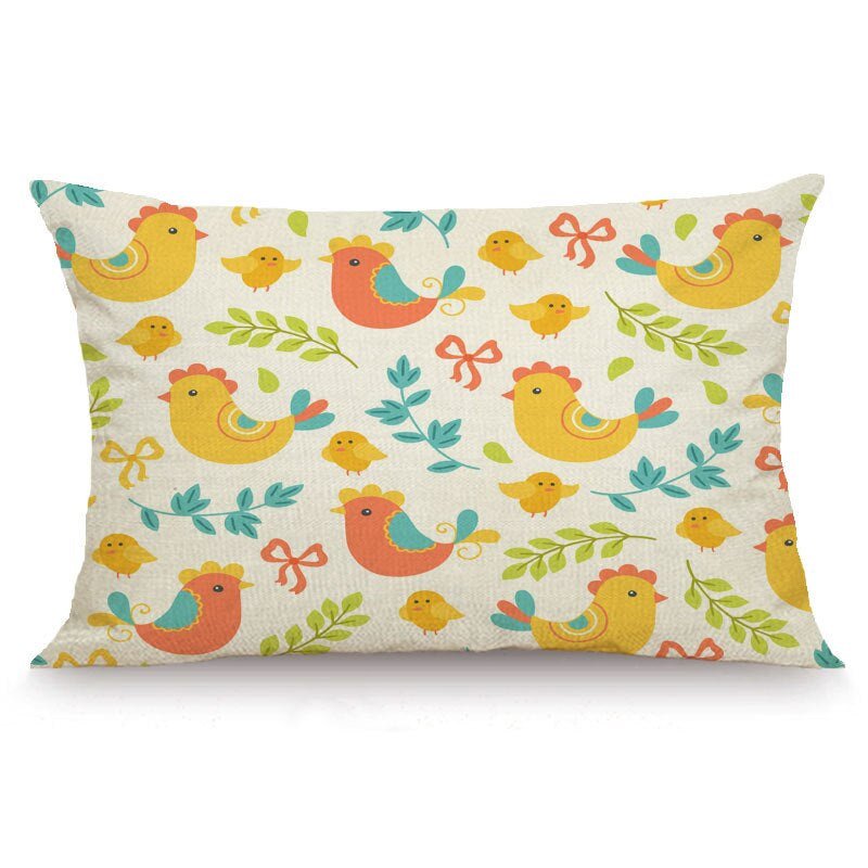 Floral Art Printed Rectangular Pillow Cover