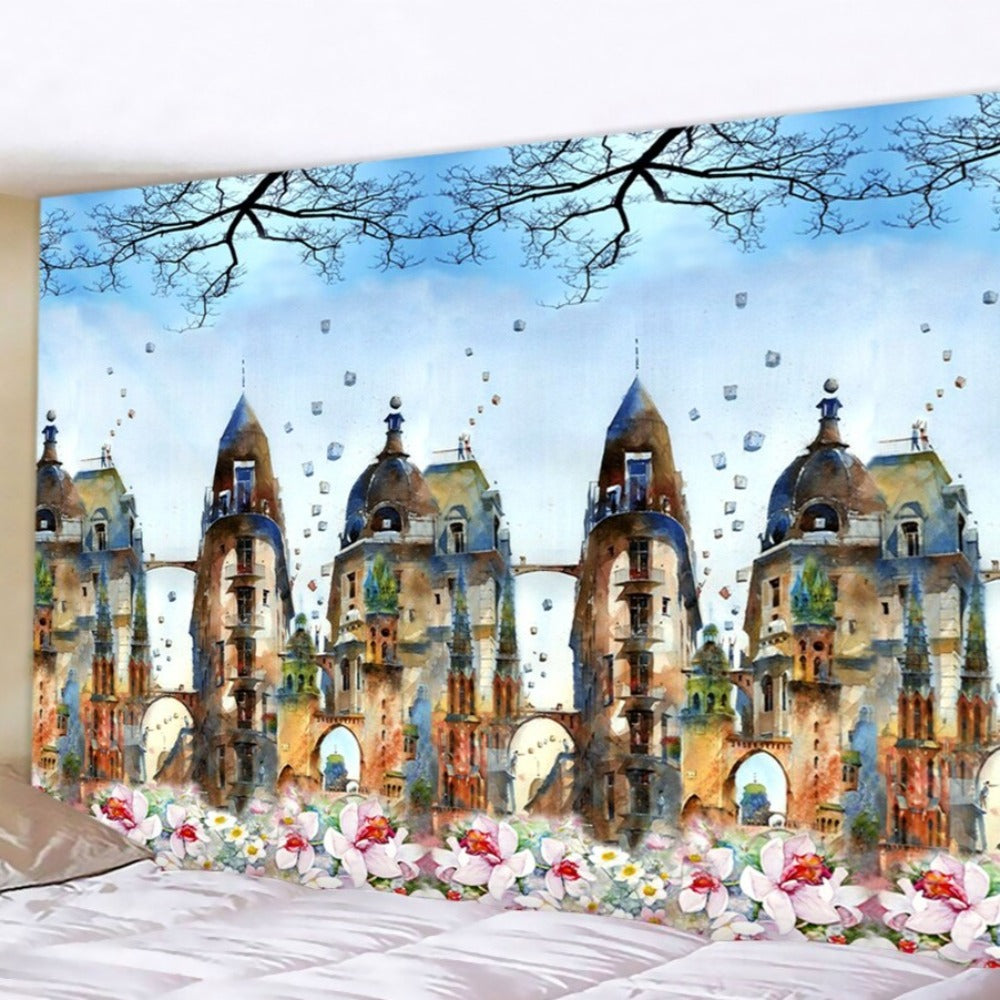 Beautiful Retro Oil Painting Tapestry Wall Hanging Tapis Cloth