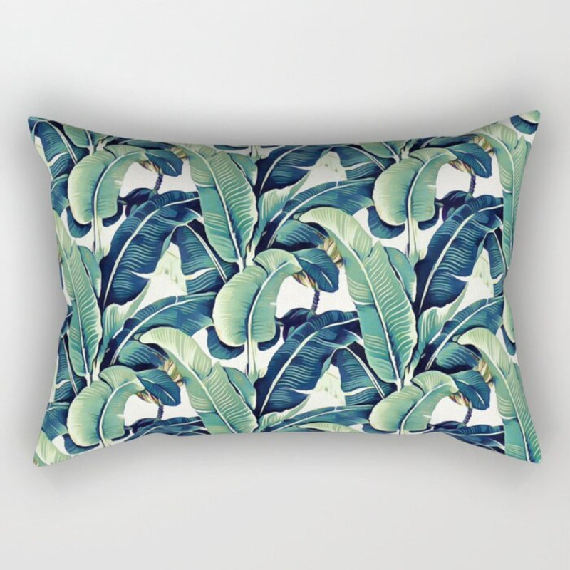 Leaves Printed Rectangular Pillow Cover